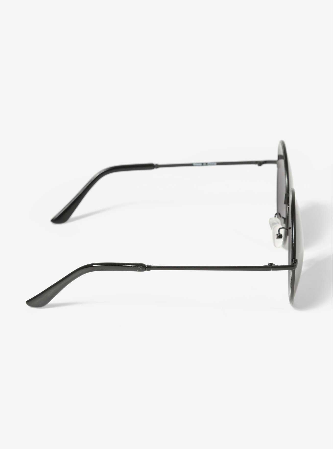 Black Large Round Sunglasses, , hi-res