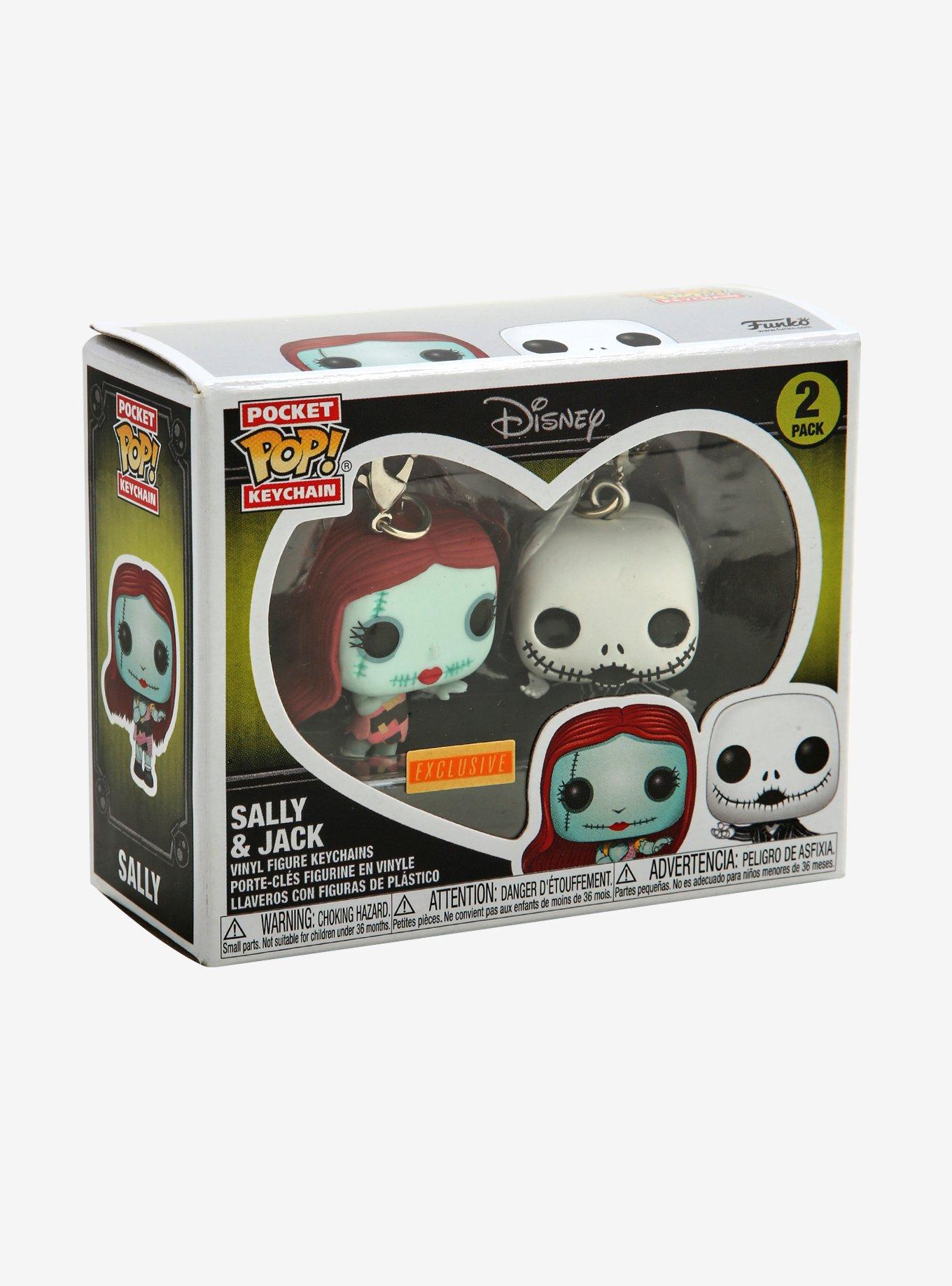 Funko Pocket Pop! Disney The Nightmare Before Christmas Jack & Sally Vinyl Keychain Set - BoxLunch Exclusive, , alternate