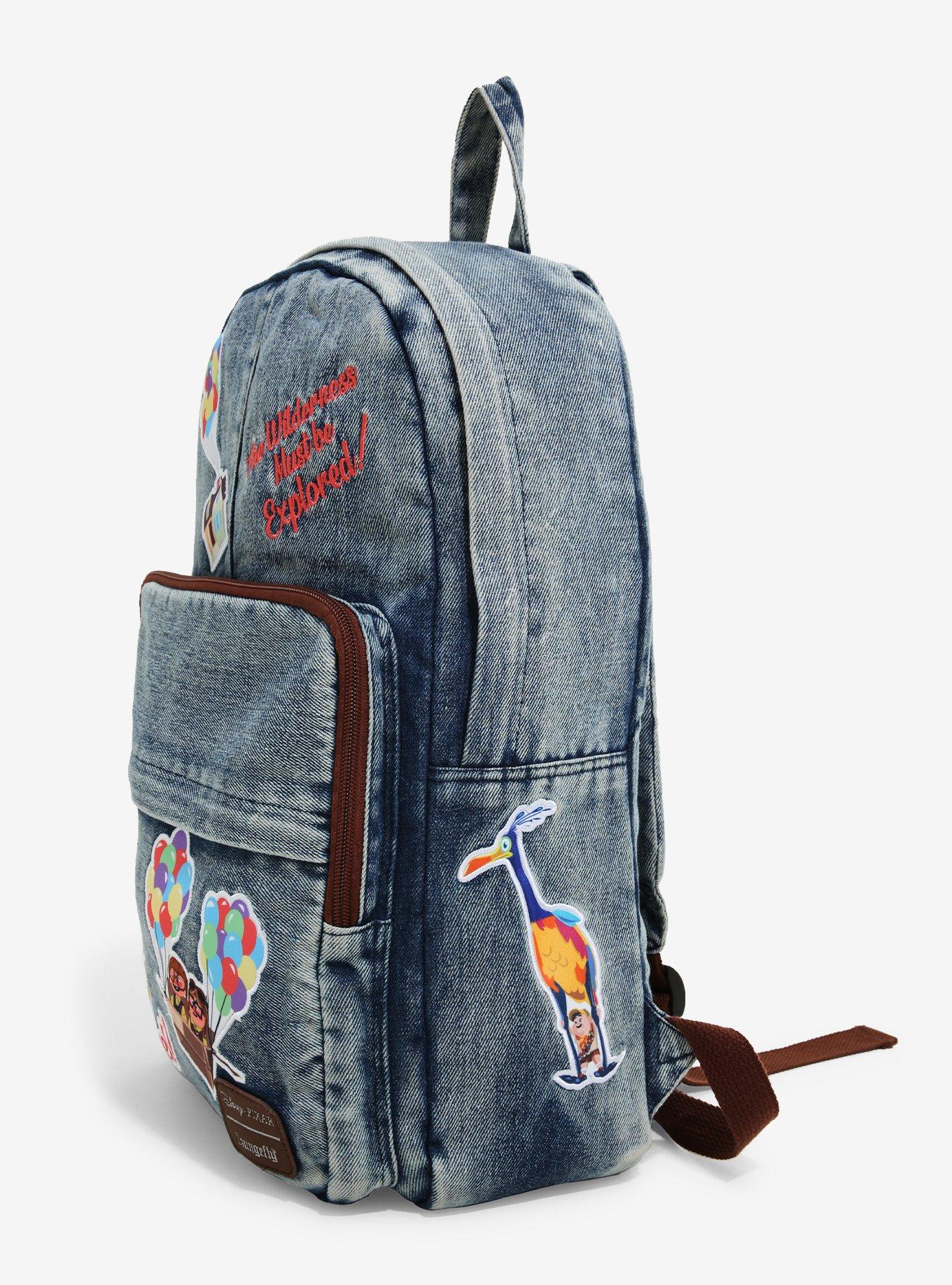 Loungefly Disney Pixar Up Patches Denim Backpack - BoxLunch Exclusive, , alternate