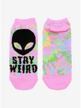 Stay Weird Alien No-Show Socks, , alternate