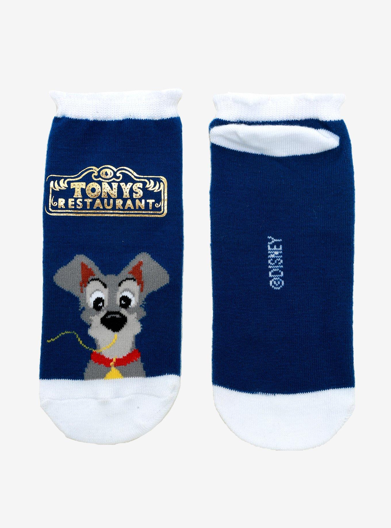 Disney Lady And The Tramp Tony's Restaurant No-Show Socks, , alternate