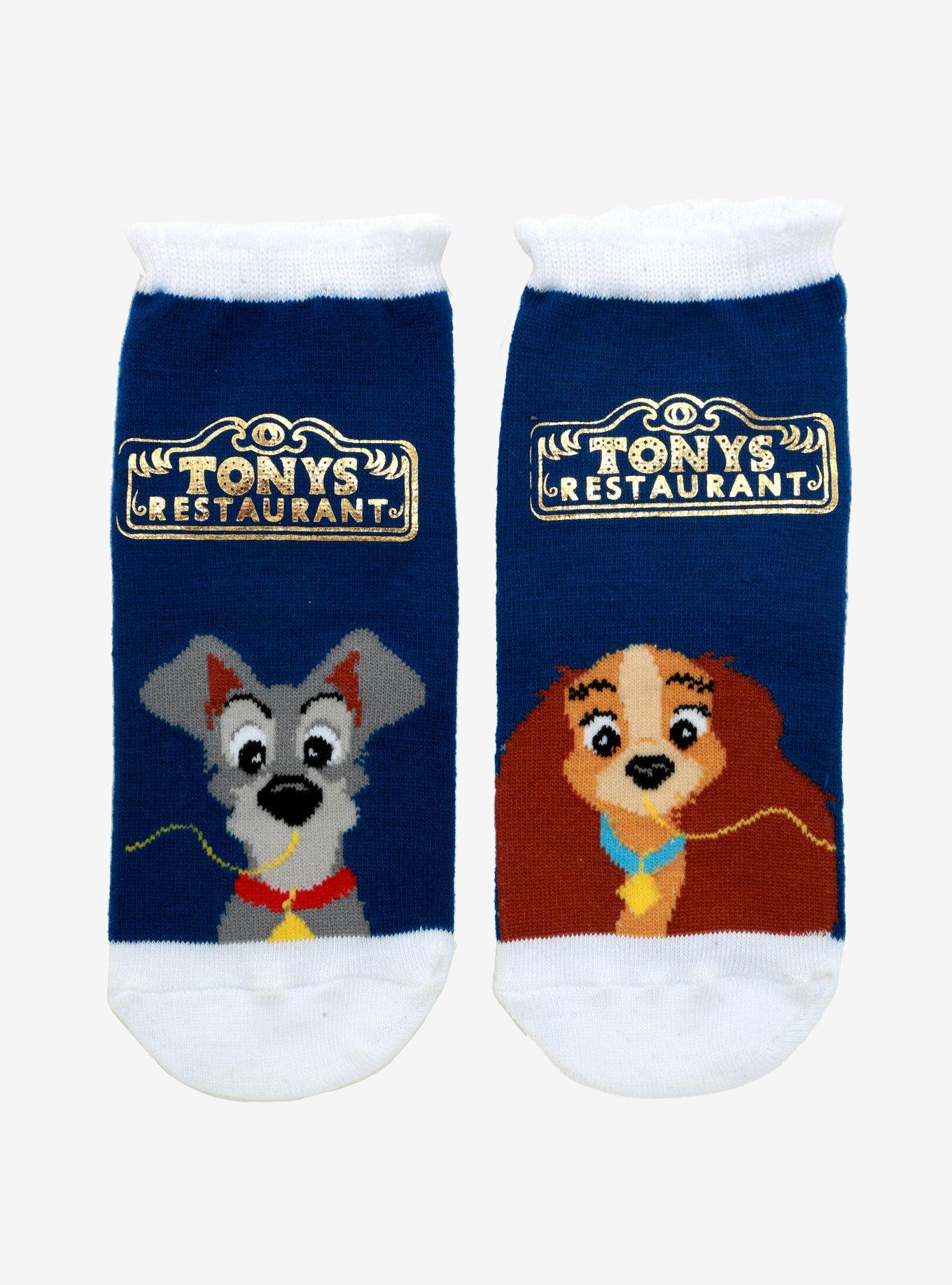Disney Lady And The Tramp Tony's Restaurant No-Show Socks, , alternate