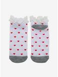 Tiny Hearts & Lace No-Show Socks, , alternate