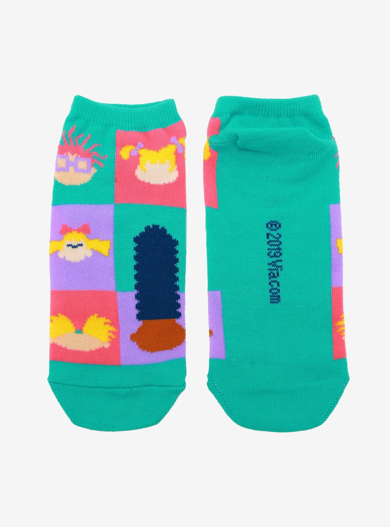 Nickelodeon Characters Silhouettes No-Show Socks, , alternate