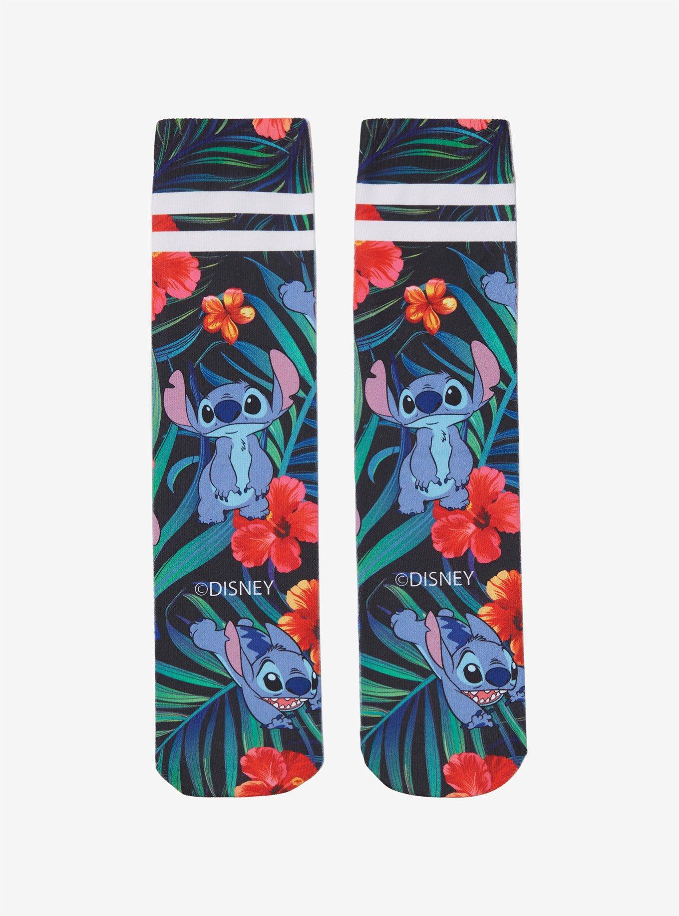 Disney Lilo & Stitch Tropical Floral Crew Socks, , alternate