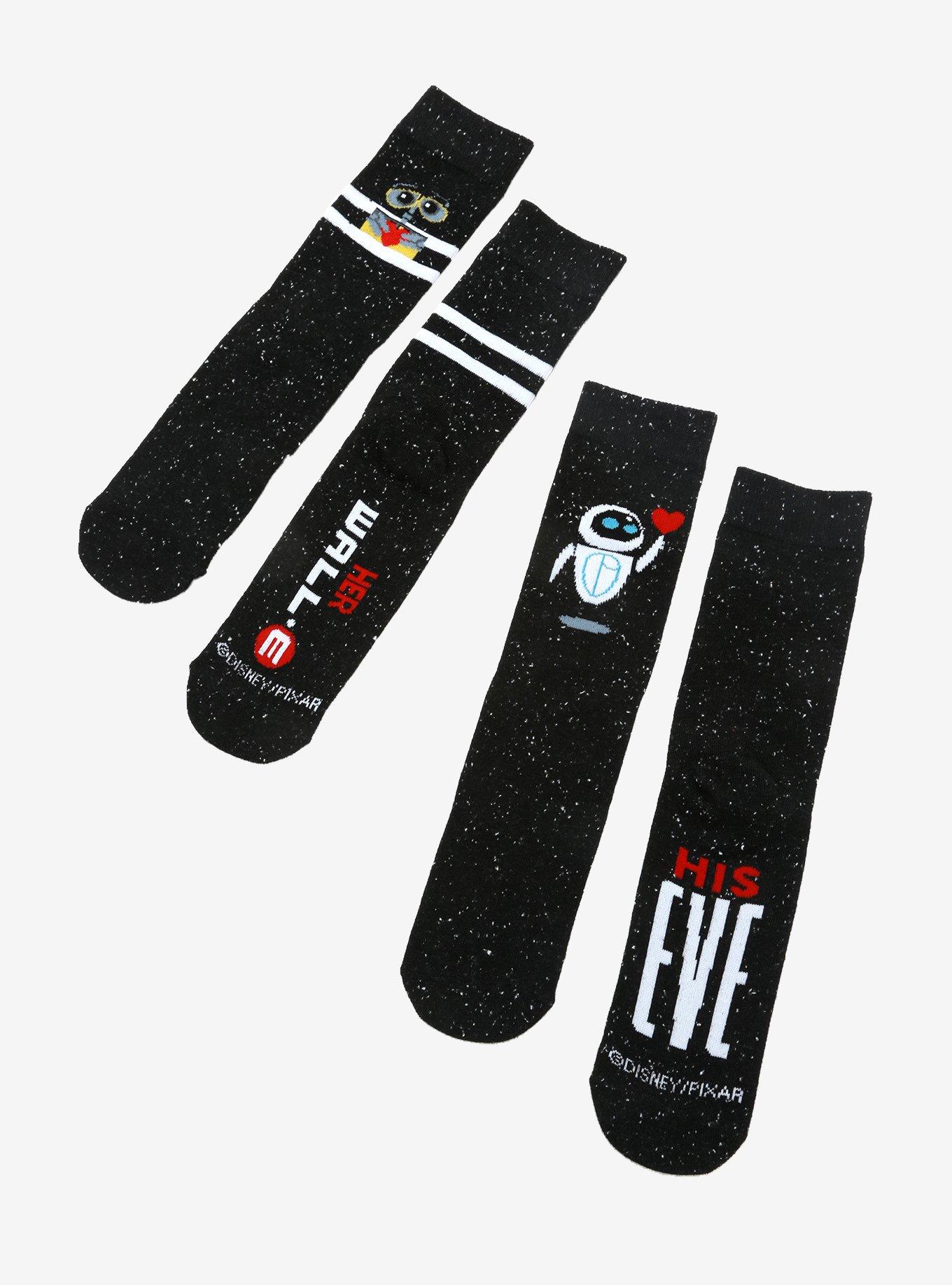 Disney Pixar WALL-E EVE Couple Crew Sock Set, , alternate