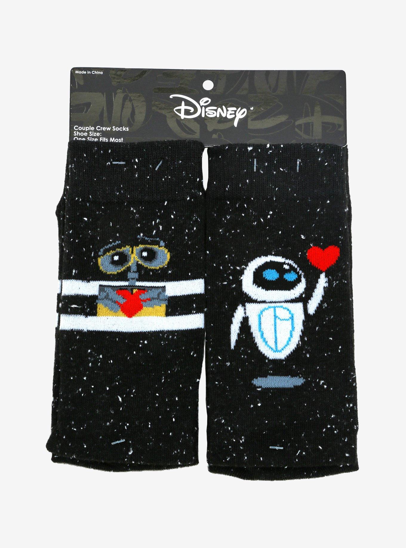 Disney Pixar WALL-E EVE Couple Crew Sock Set, , alternate