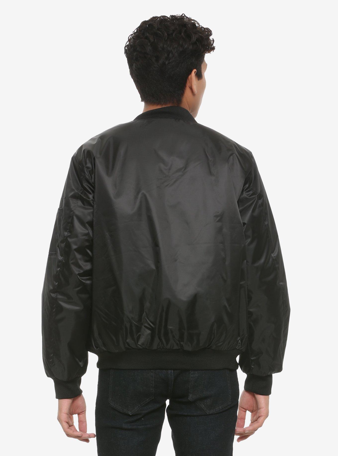 Black Bomber Jacket, BLACK, alternate