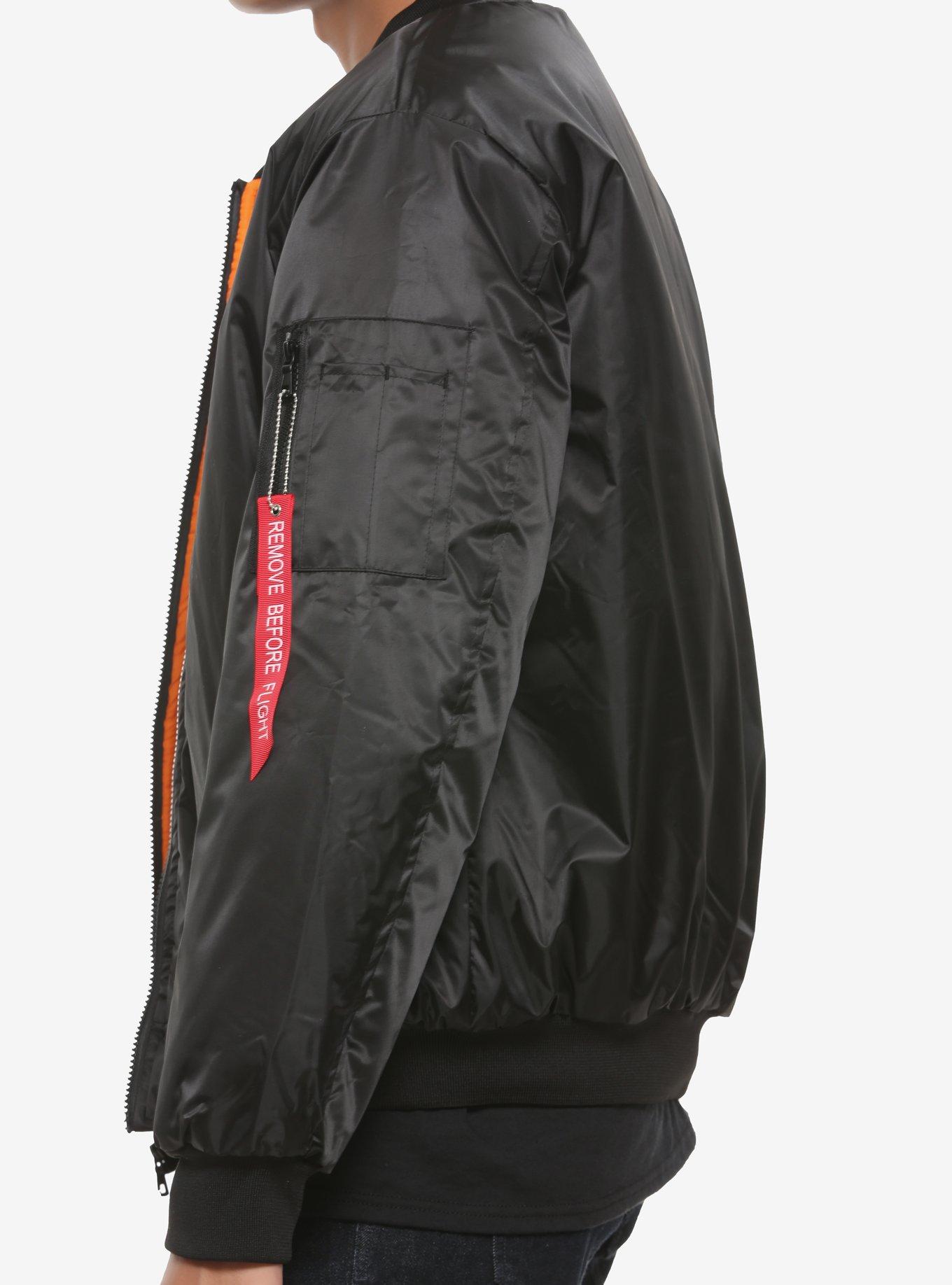 Black Bomber Jacket, BLACK, alternate