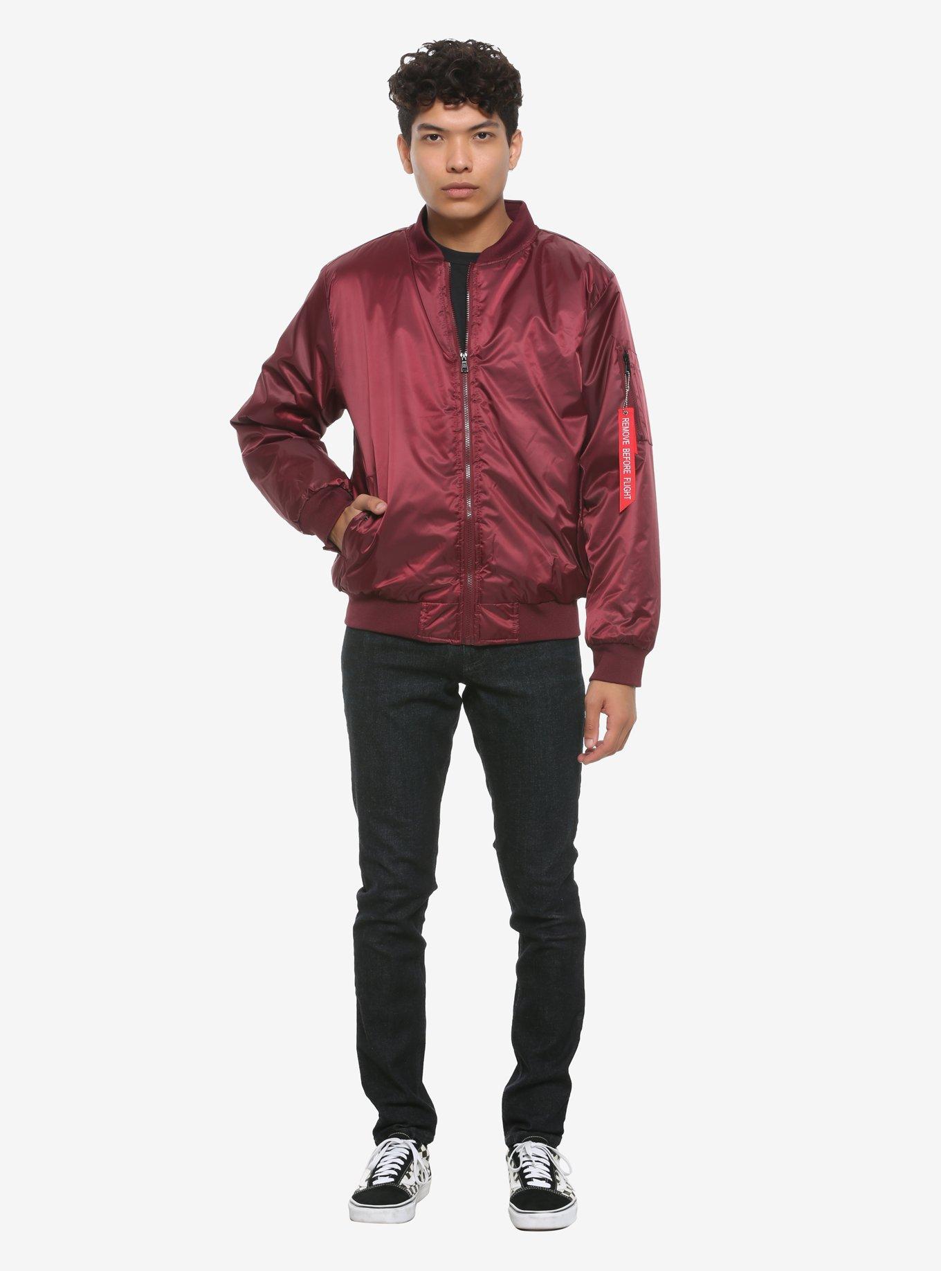 Burgundy Bomber Jacket, BURGUNDY, alternate