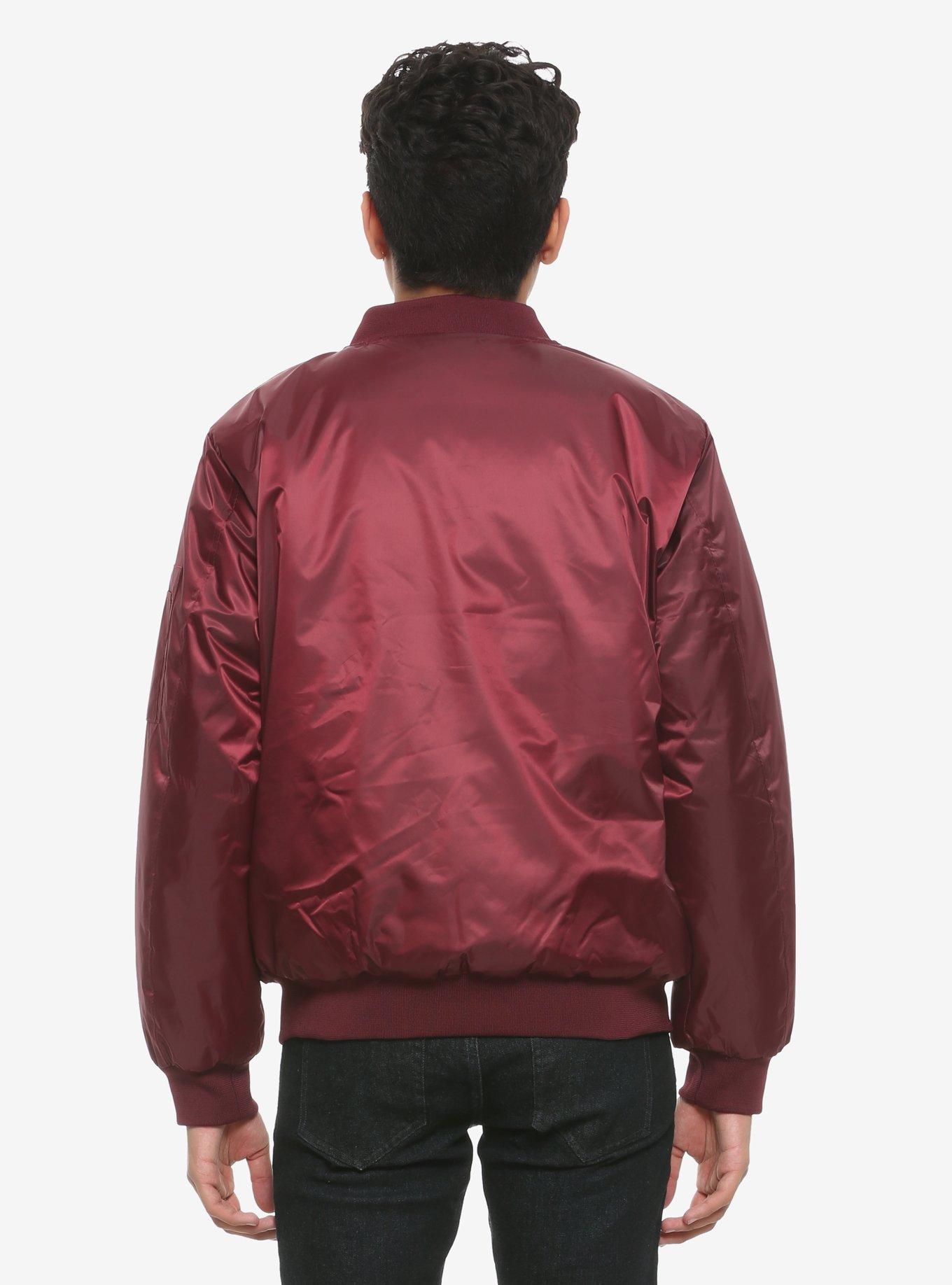 Burgundy Bomber Jacket, BURGUNDY, alternate