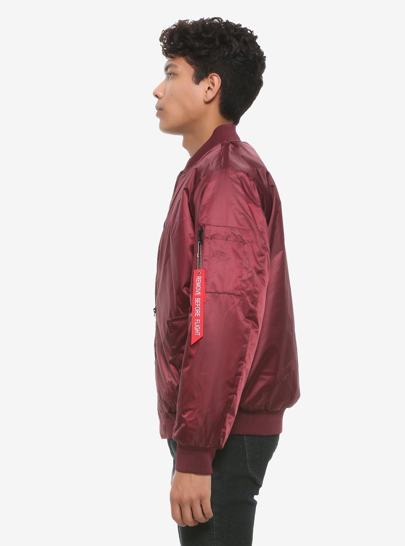 Burgundy Bomber Jacket, BURGUNDY, alternate