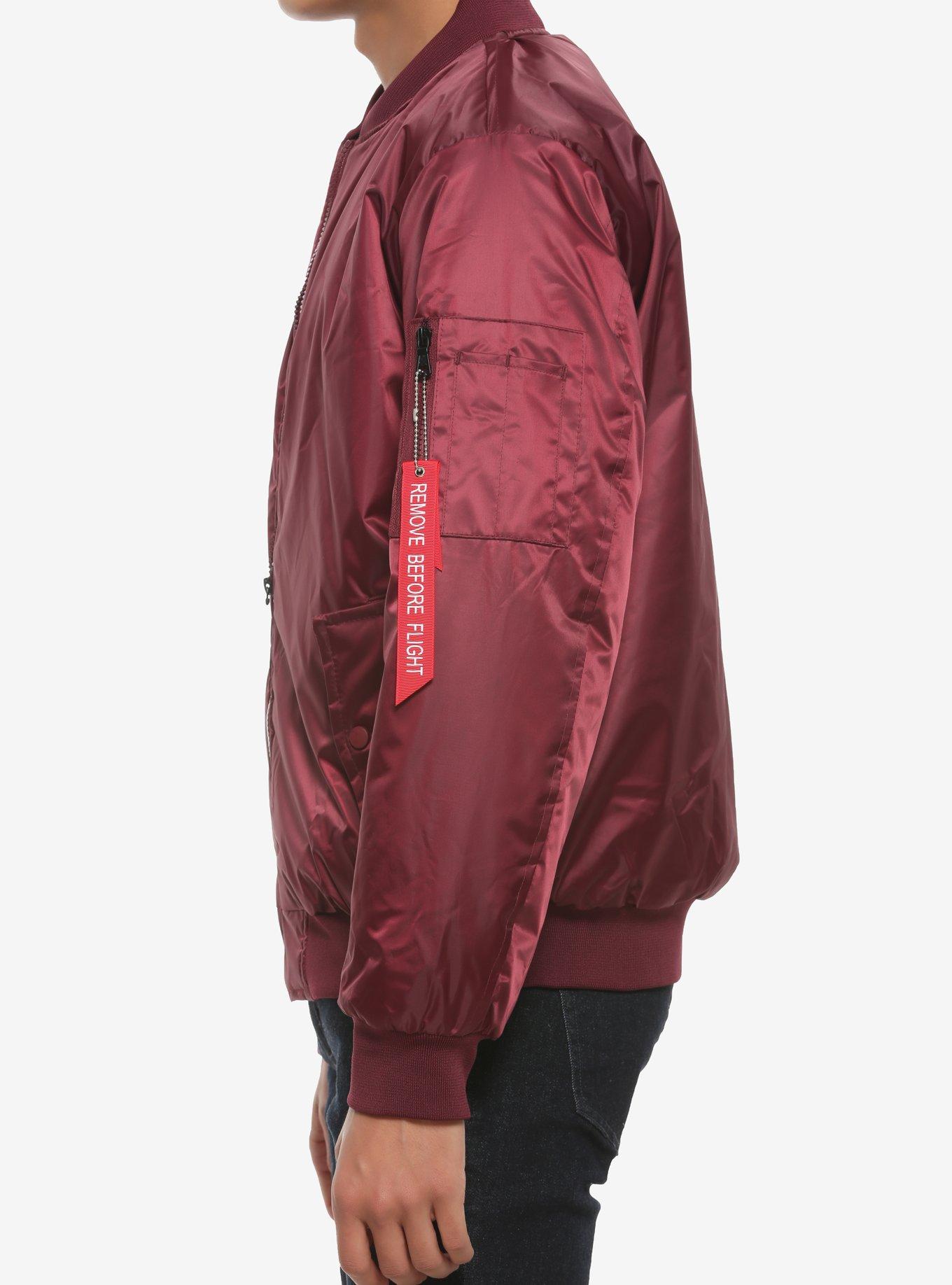 Burgundy Bomber Jacket, BURGUNDY, alternate