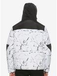 Black & White Reflective Puffer Jacket, BLACK, alternate