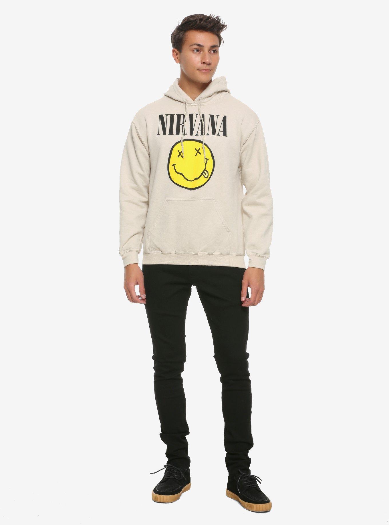 Nirvana Smiley Hoodie, WHITE, alternate