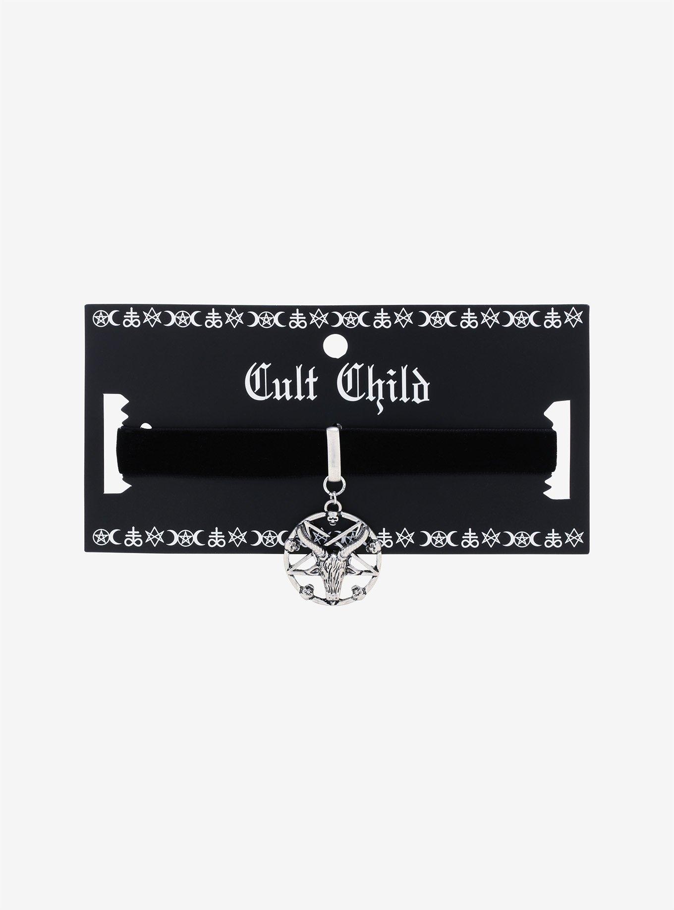 Ram Head Pentagram Choker, , alternate
