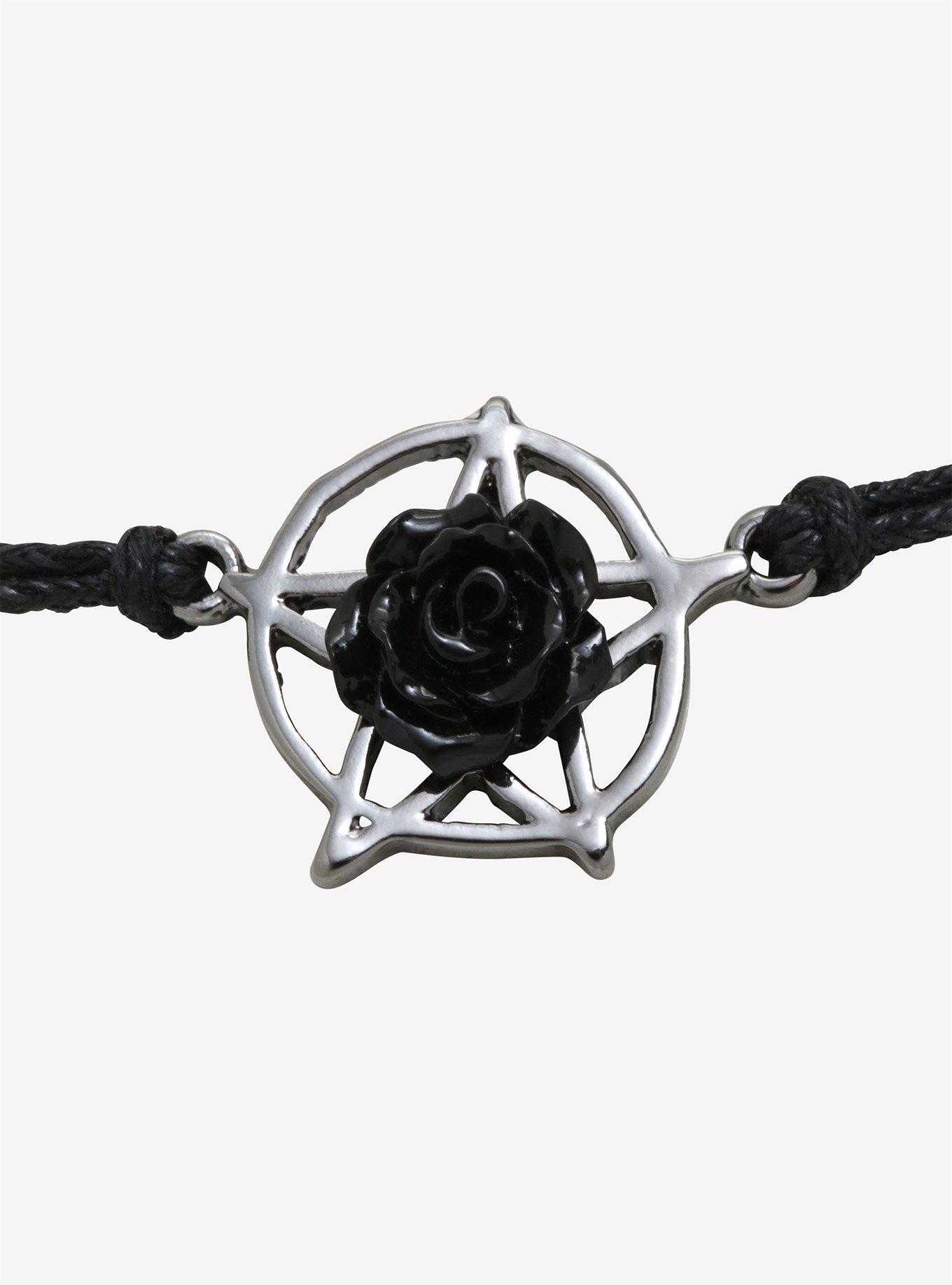 Pentagram Rose Cord Bracelet, , alternate