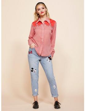 Plus Size Her Universe Disney Minnie Mouse & Mickey Mouse Embroidered Mom Jeans, , hi-res