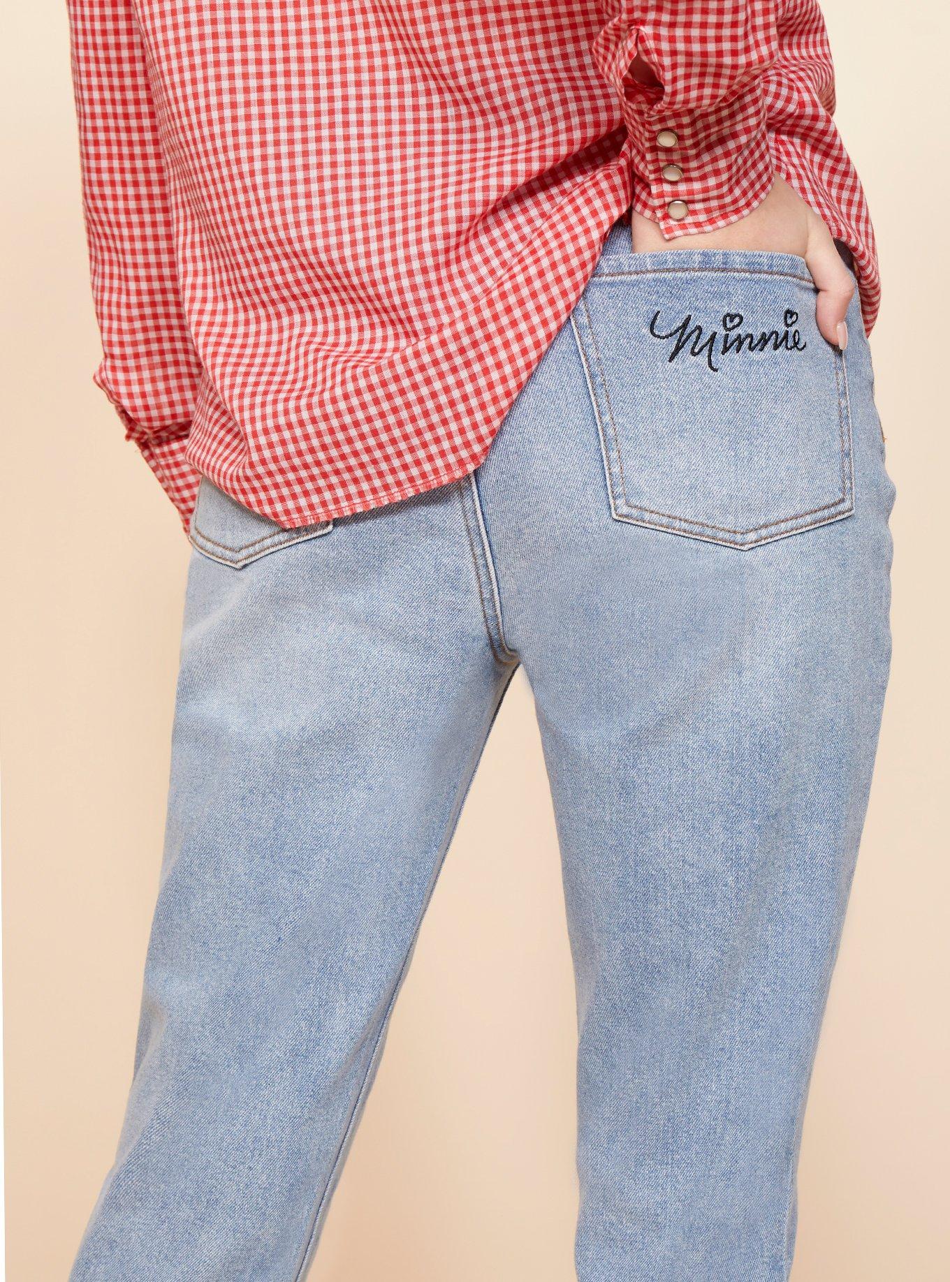 Plus Size Her Universe Disney Minnie Mouse & Mickey Mouse Embroidered Mom Jeans, MULTI, alternate