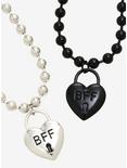 Padlock & Ball Chain Best Friend Bracelet Set, , alternate