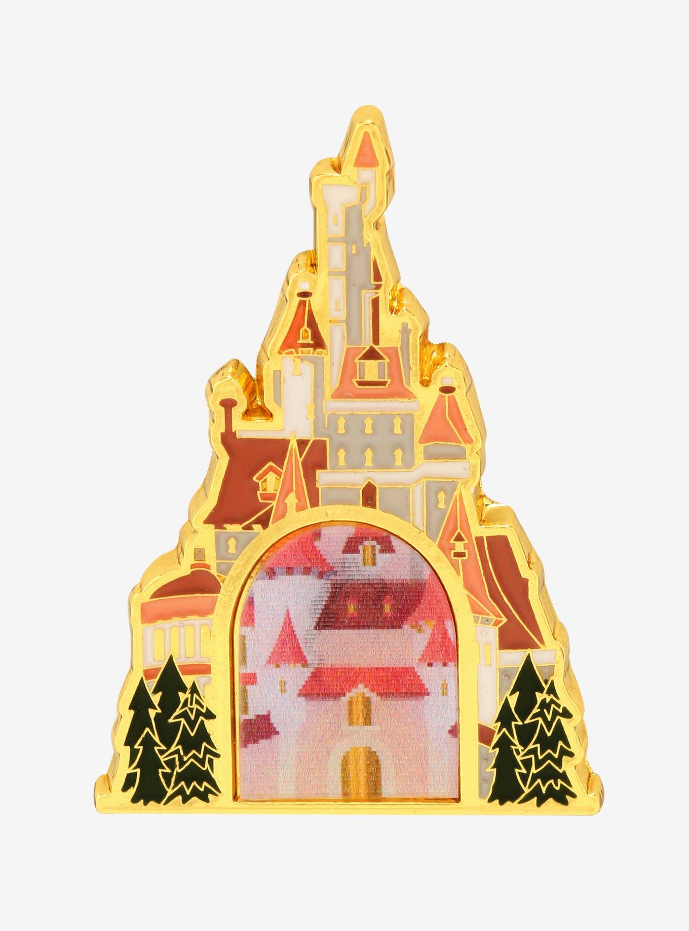 Loungefly Disney Princess Belle Castle Lenticular Enamel Pin - BoxLunch Exclusive, , alternate