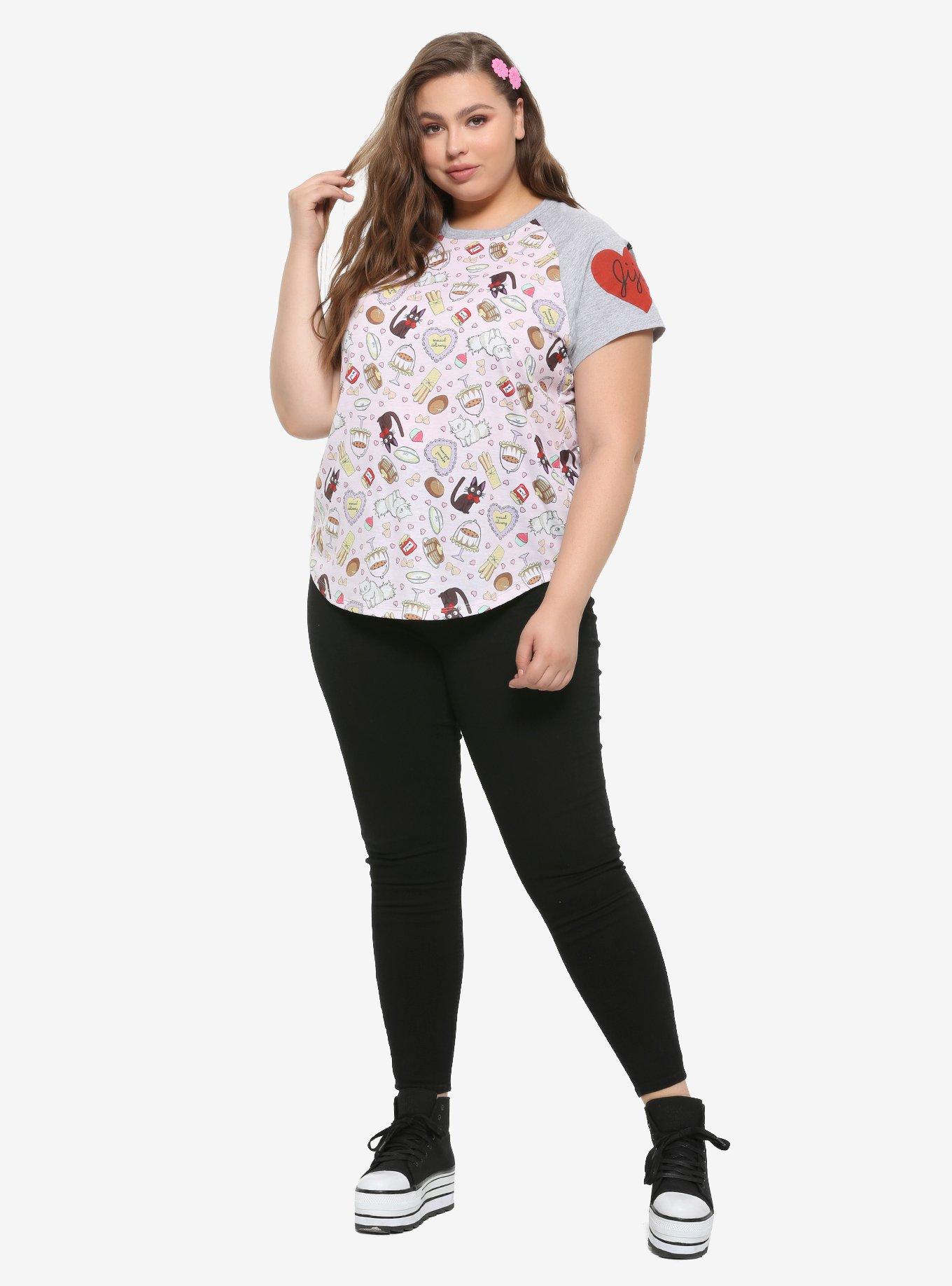 Studio Ghibli Kiki's Delivery Service Cats & Bakery Girls T-Shirt Plus Size, MULTI, alternate