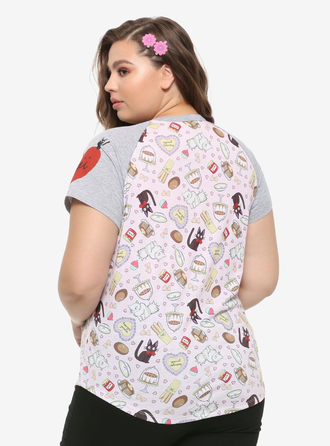 Studio Ghibli Kiki's Delivery Service Cats & Bakery Girls T-Shirt Plus Size, MULTI, alternate