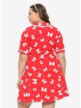Her Universe Disney Minnie Mouse Bow Print Dress Plus Size, RED, alternate