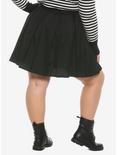 D-Ring Pleated Skirt Plus Size, BLACK, alternate