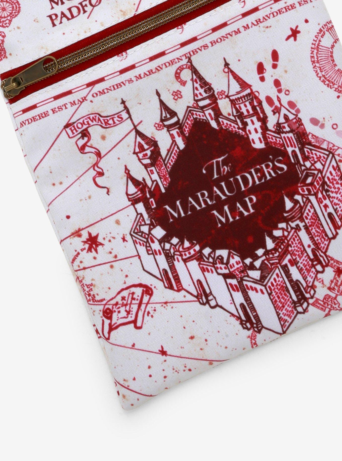 Loungefly Harry Potter Marauder's Map Burgundy Passport Crossbody Bag, , alternate
