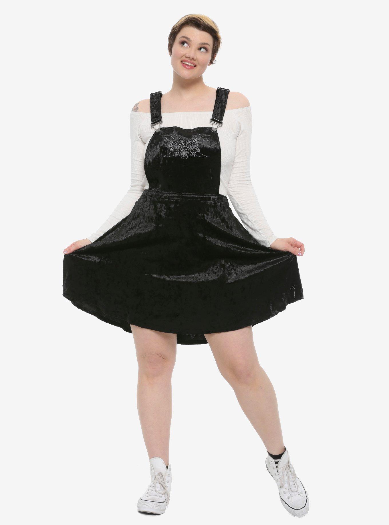 Moon & Roses Velvet Skirtall Plus Size, BLACK, alternate