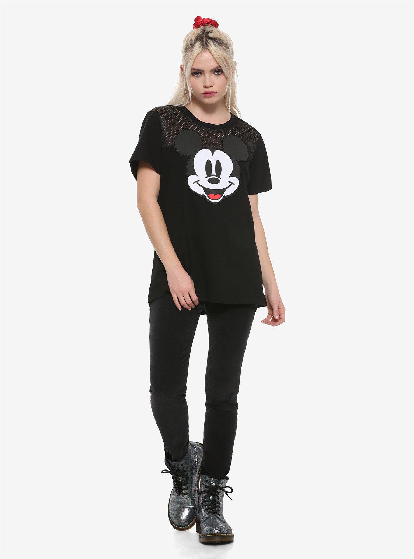 Disney Mickey Mouse Patch & Mesh Insert Girls T-Shirt, MULTI, alternate