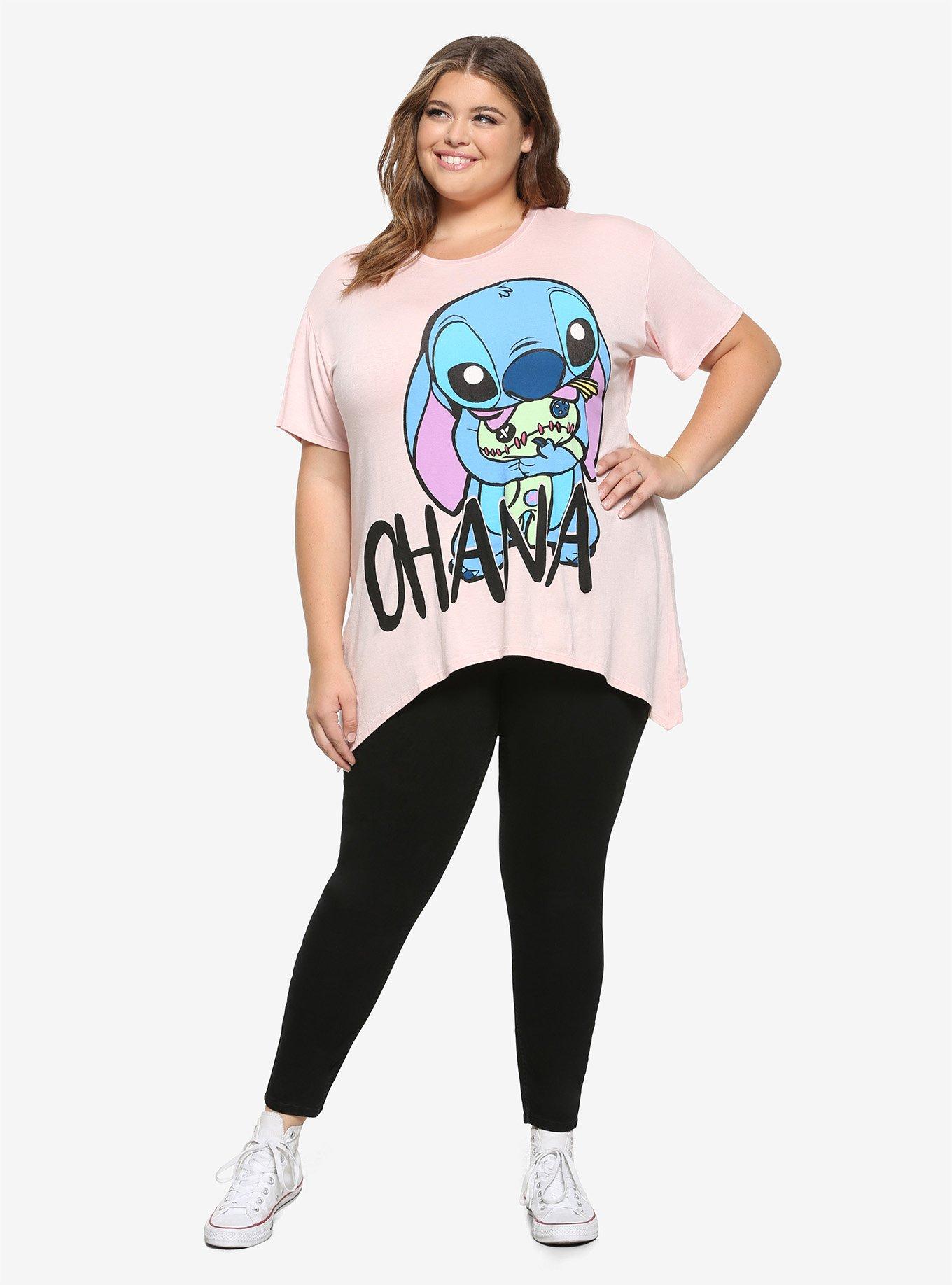 Disney Lilo & Stitch Ohana Shark Bite Girls T-Shirt Plus Size, MULTI, alternate