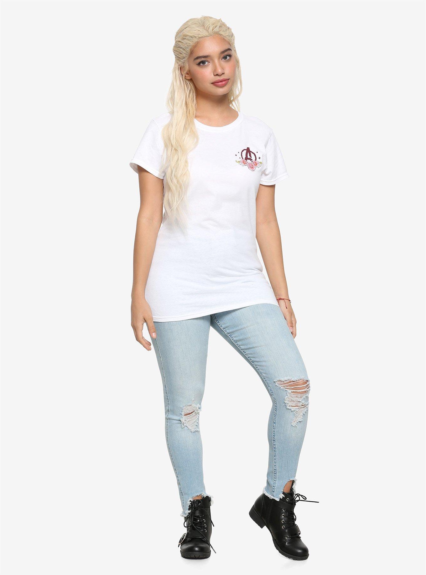 Marvel The Avengers Tattoo Flash Girls T-Shirt, , alternate