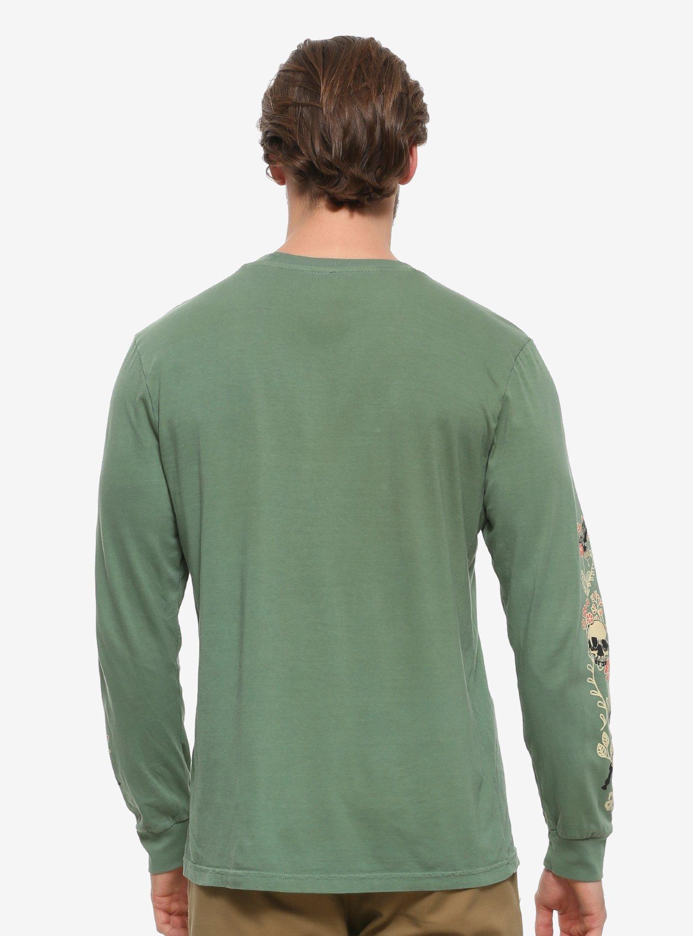 Harry Potter Deathly Hallows Long Sleeve T-Shirt - BoxLunch Exclusive, GREEN, alternate