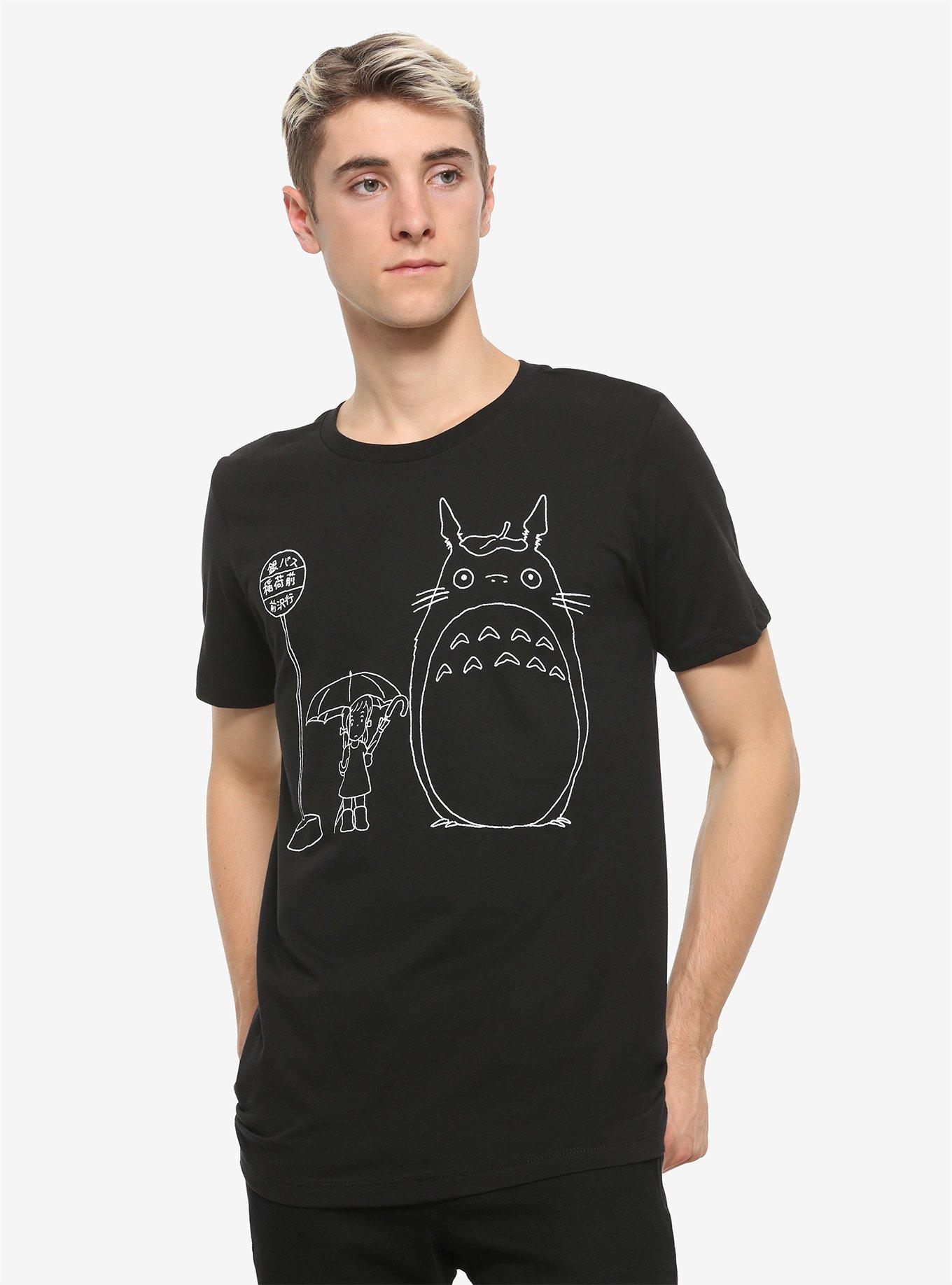 Studio Ghibli My Neighbor Totoro Line Art T-Shirt, WHITE, alternate