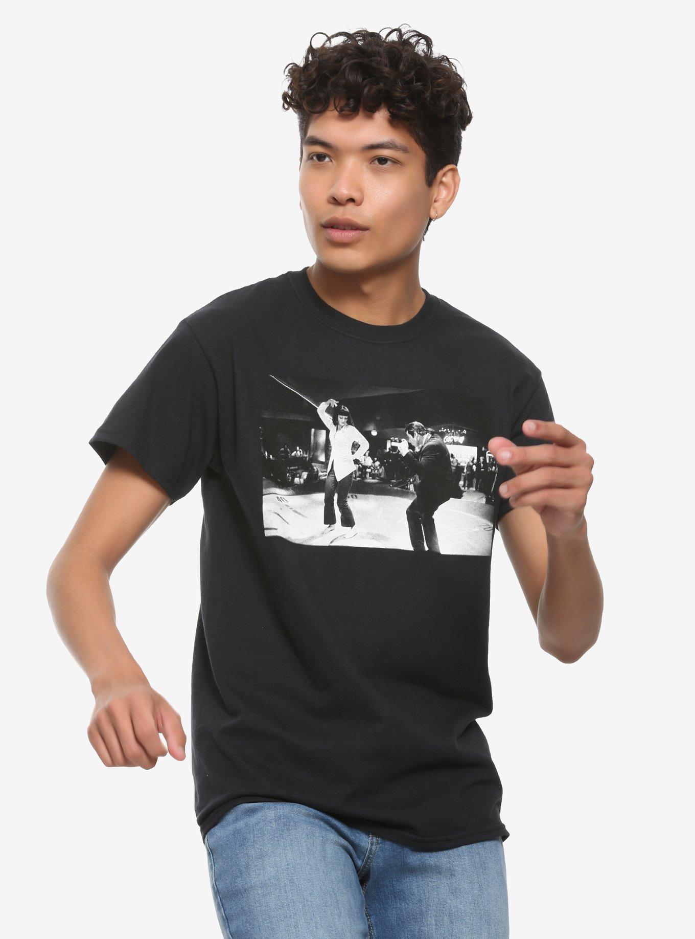 Pulp Fiction Dancing Black & White Photo T-Shirt, WHITE, alternate