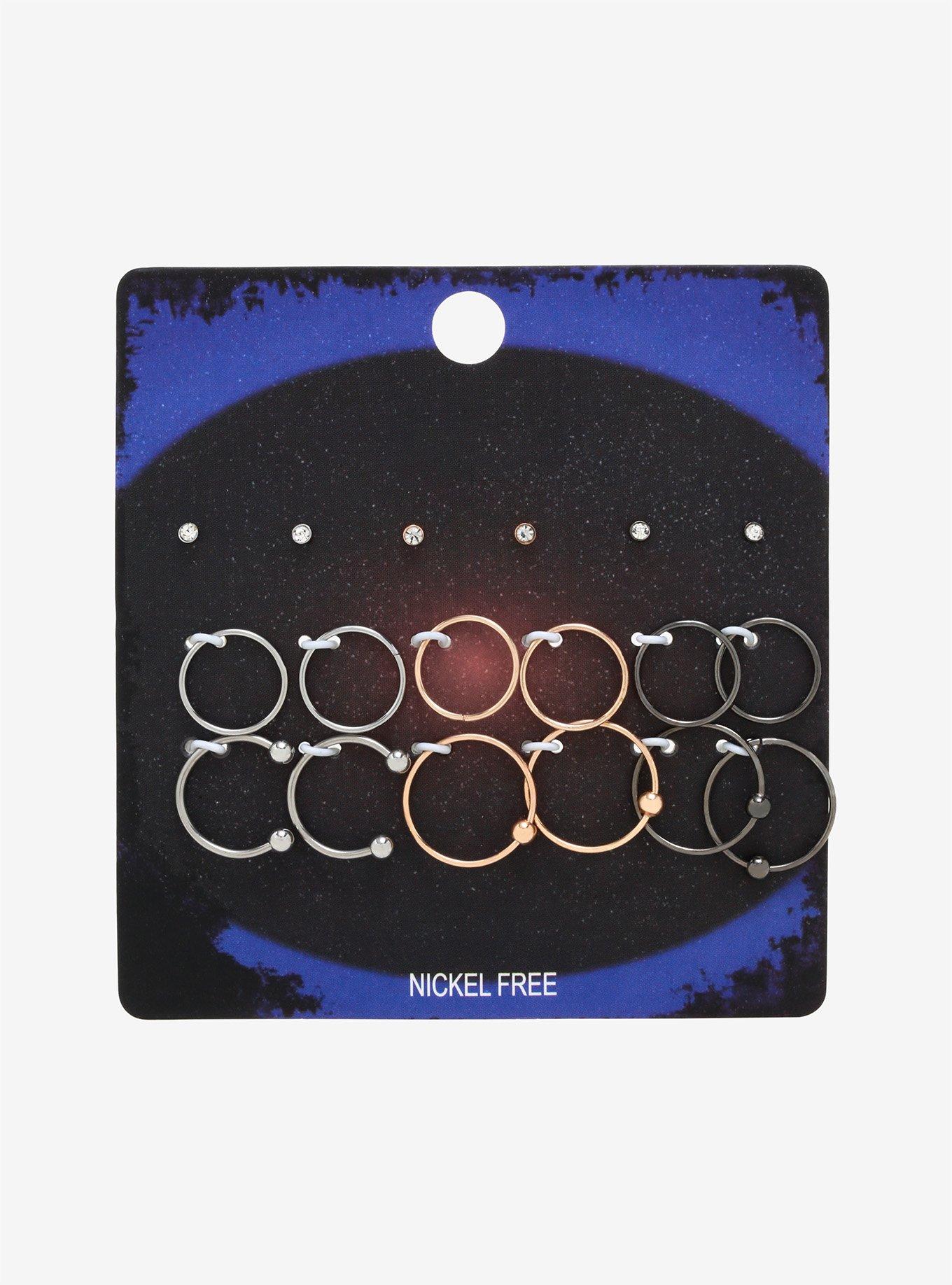Silver Gold & Hematite Hoop & Earring Set, , alternate