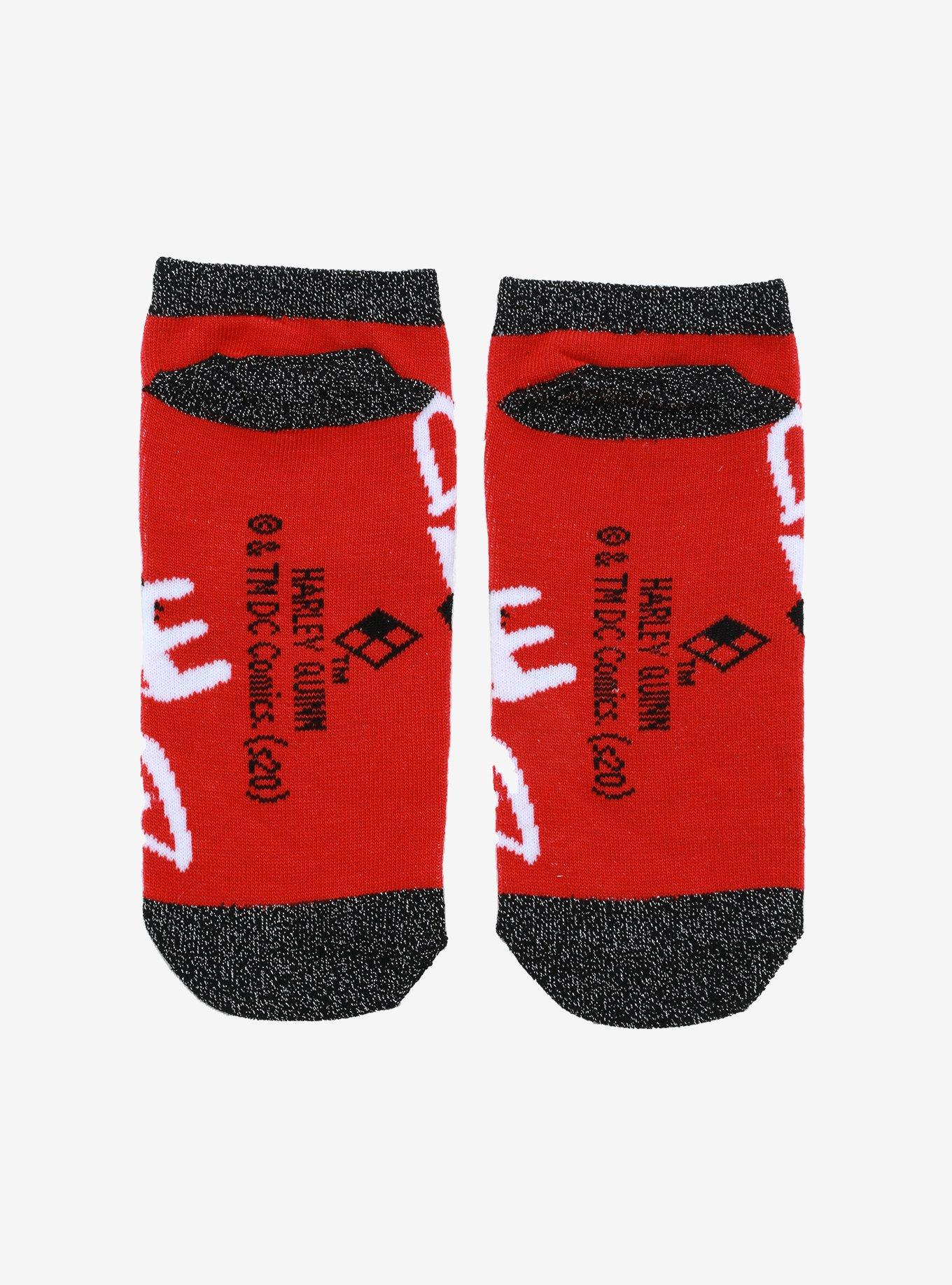 DC Comics Harley Quinn Mad Love No-Show Socks, , alternate