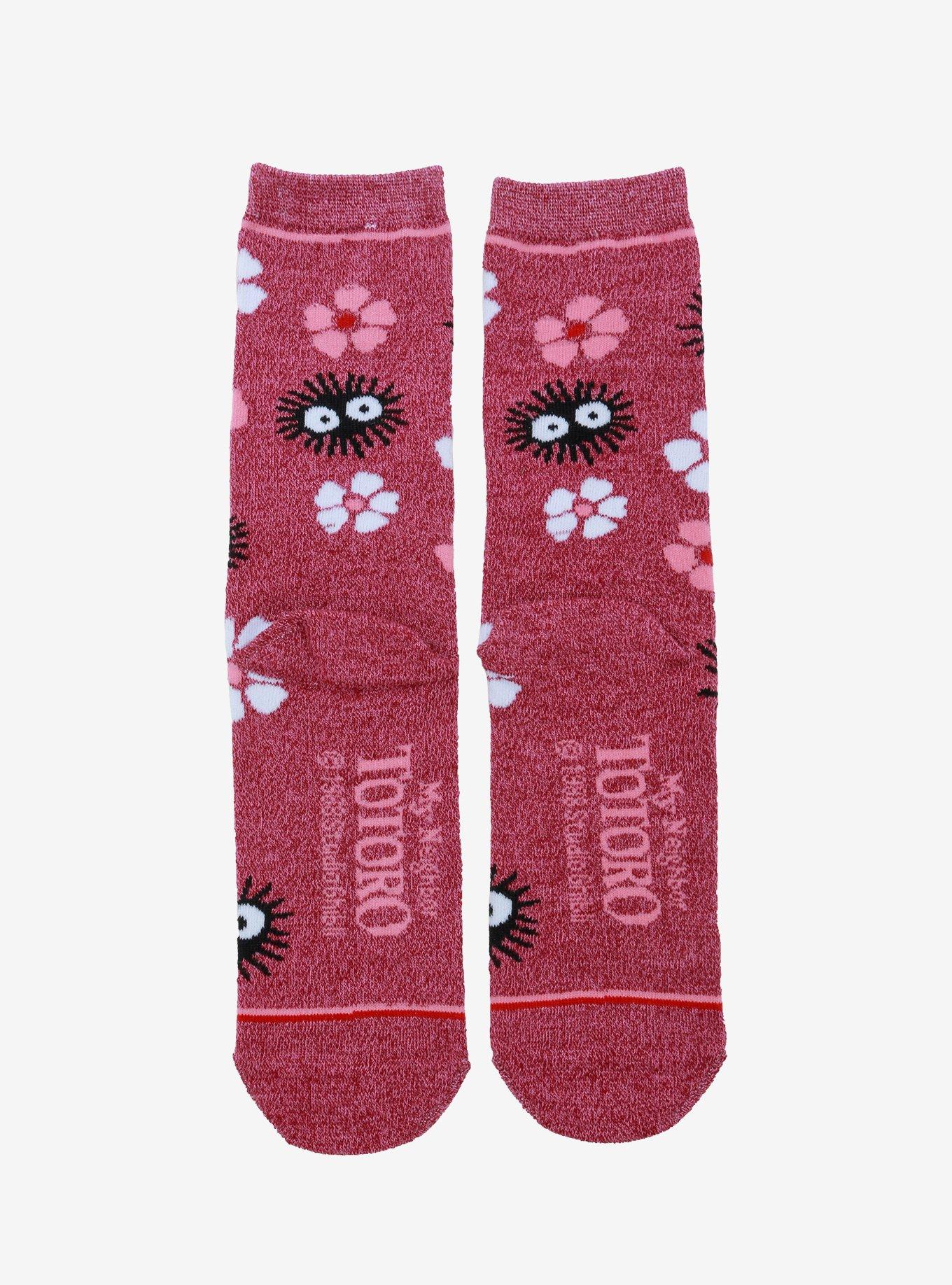 Studio Ghibli My Neighbor Totoro Soot Sprites & Flowers Crew Socks, , alternate