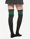 Black & Green Varsity Stripe Over-The-Knee Socks, , alternate