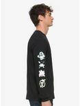 One Piece Straw Hat Pirates Symbols Long Sleeve T-Shirt, BLACK, alternate