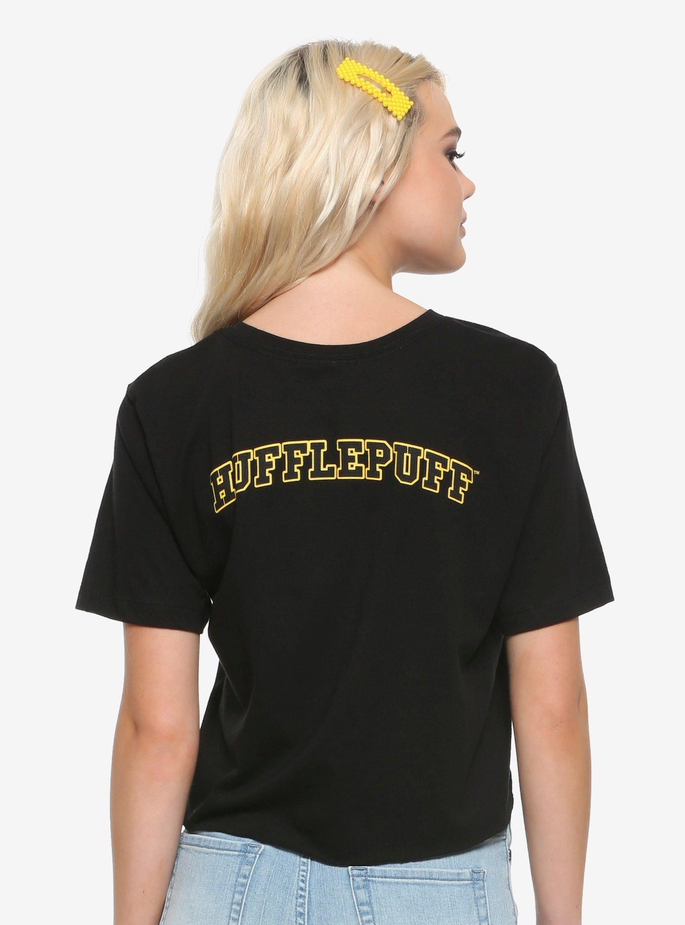 Harry Potter Hufflepuff Stripes Girls Crop T-Shirt, MULTI, alternate