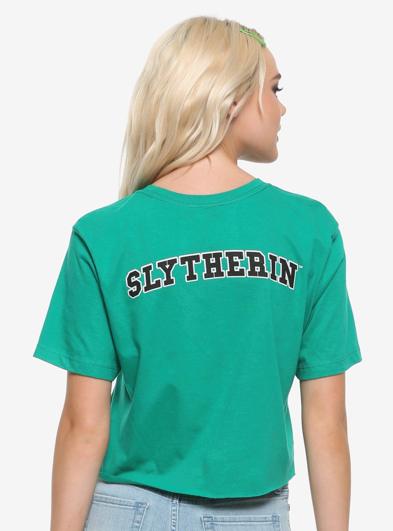 Harry Potter Slytherin Stripes Girls Crop T-Shirt