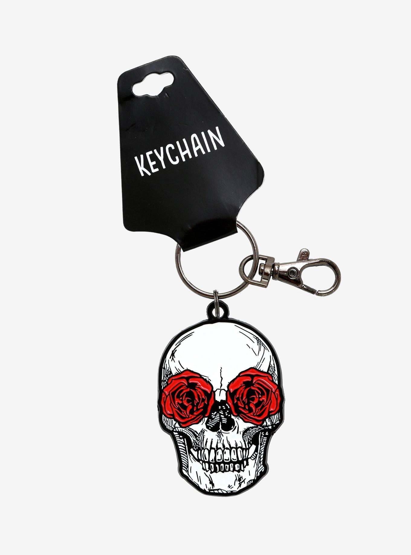 Rose Eye Skull Key Chain, , alternate