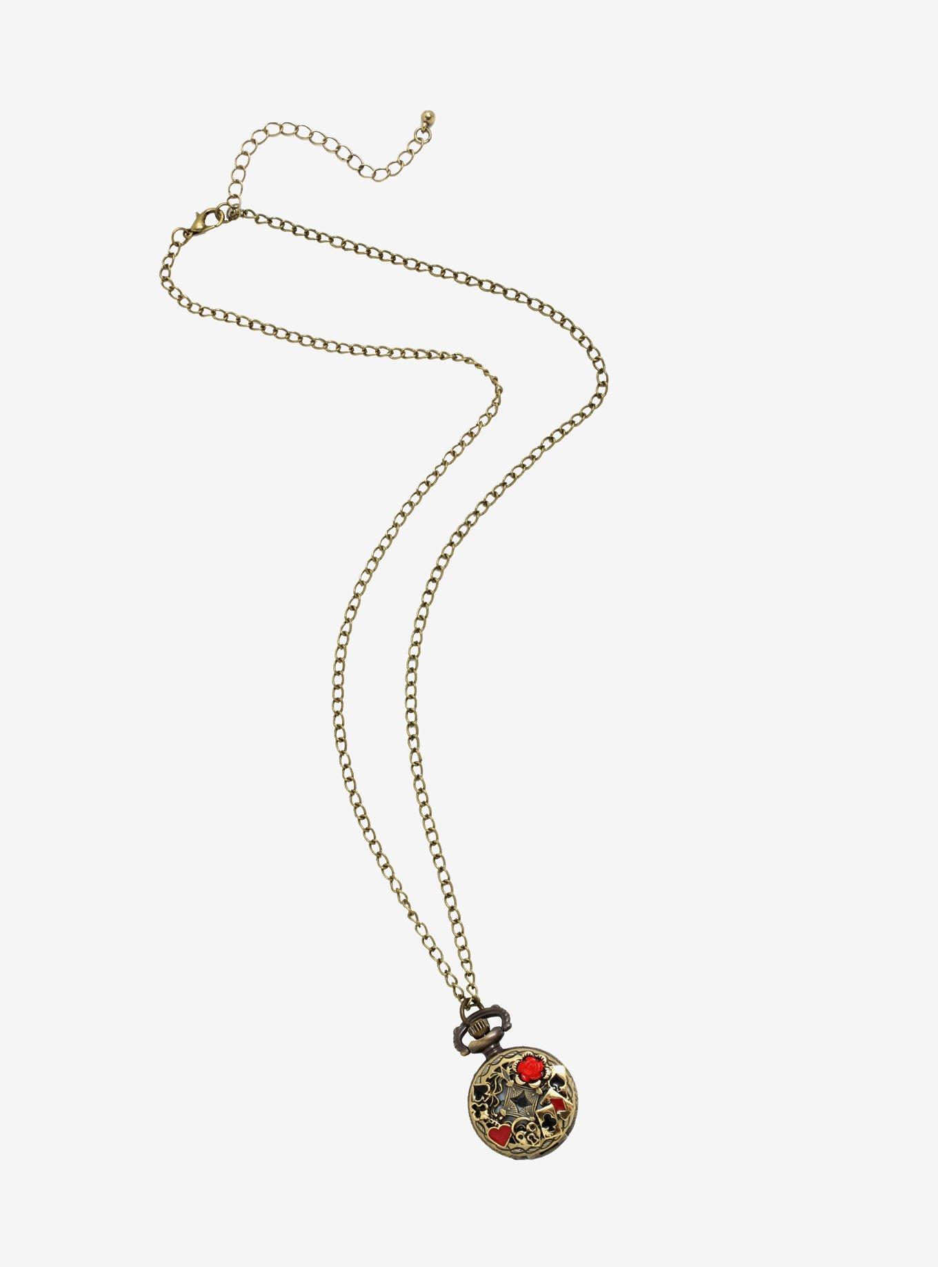 Alice In Wonderland Pocket Watch Necklace, , alternate