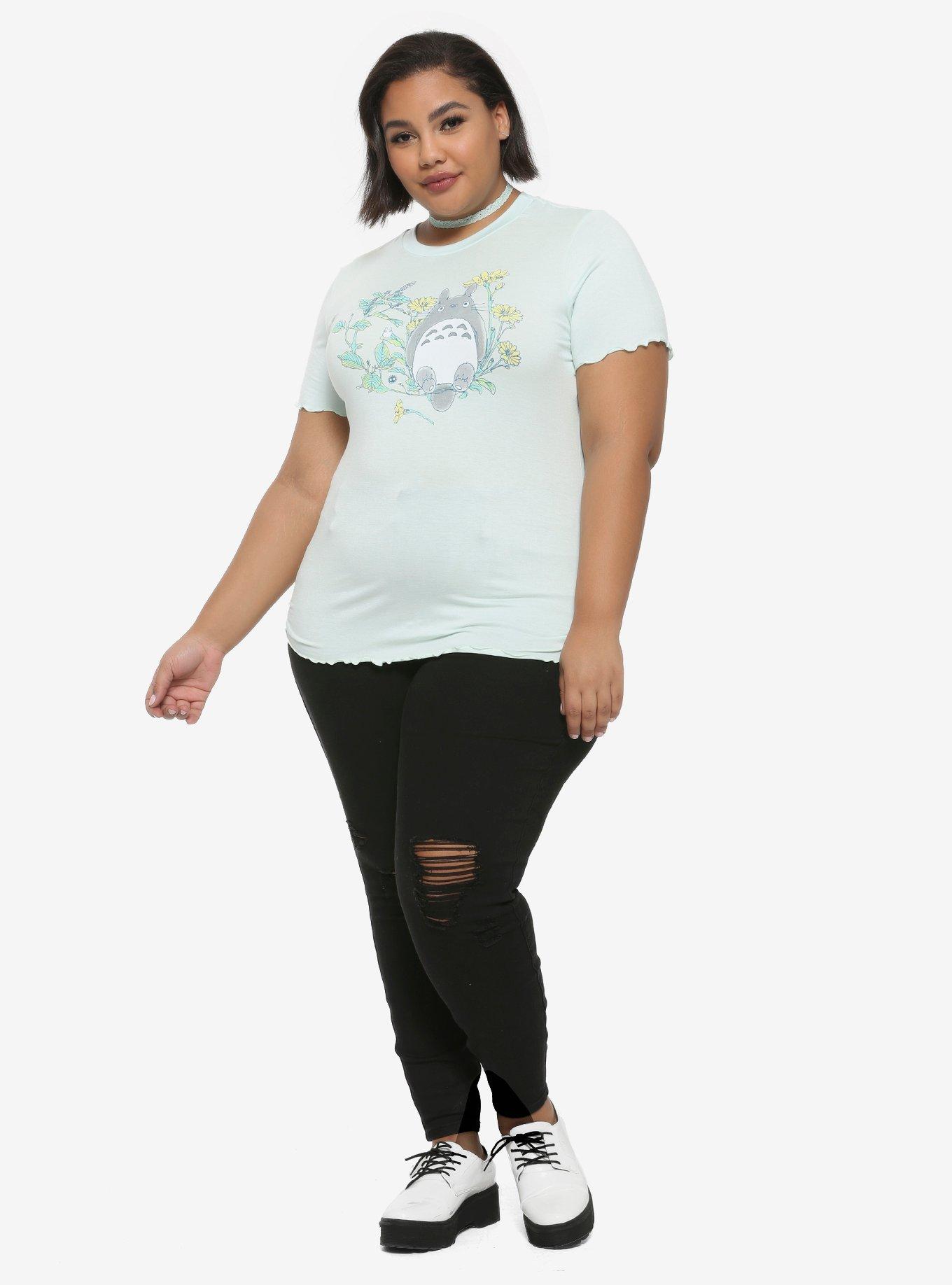 Studio Ghibli My Neighbor Totoro Mint Lettuce Hem Girls T-Shirt Plus Size, MULTI, alternate