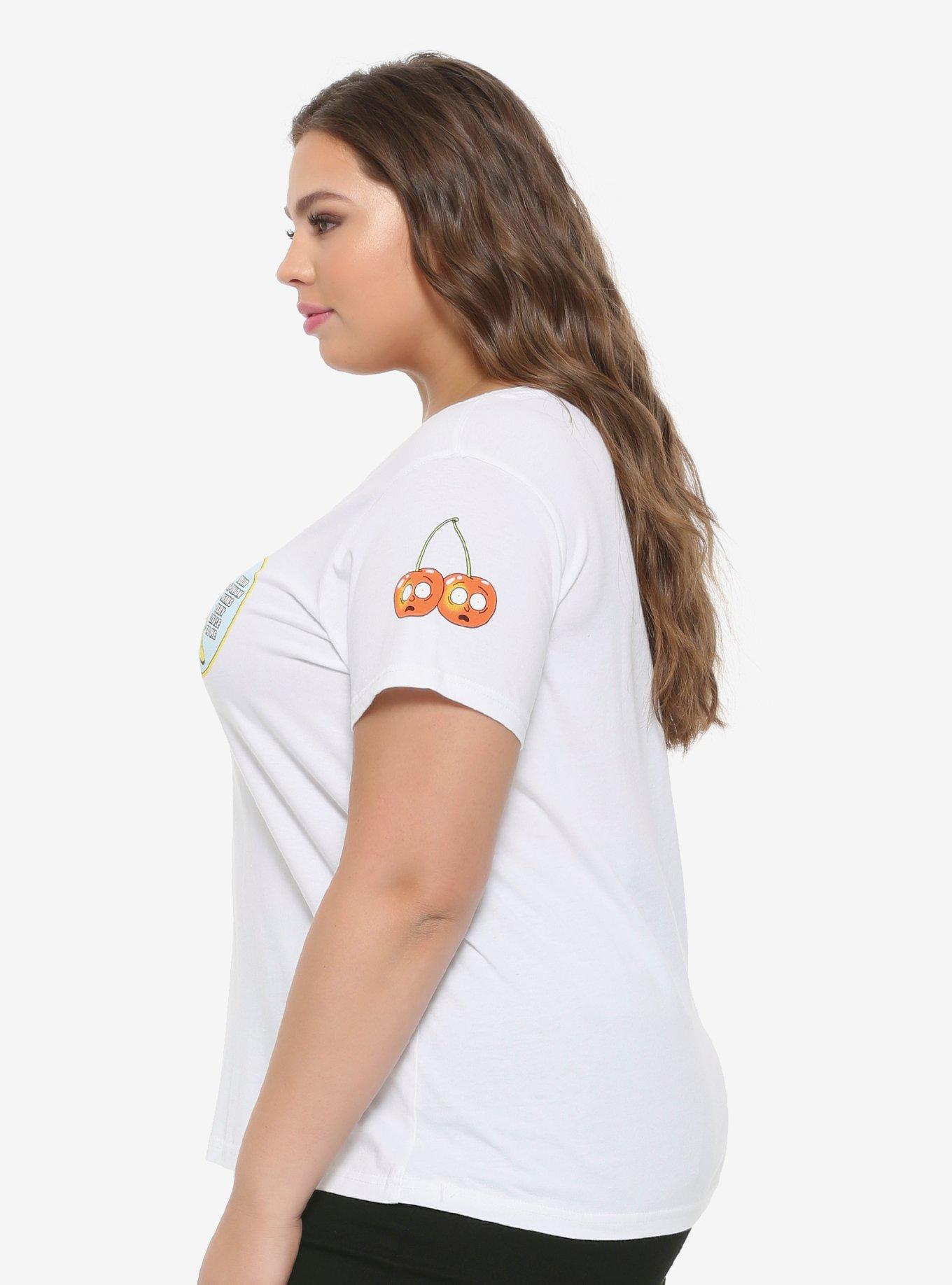Rick And Morty Fruit Stickers Girls T-Shirt Plus Size, MULTI, alternate