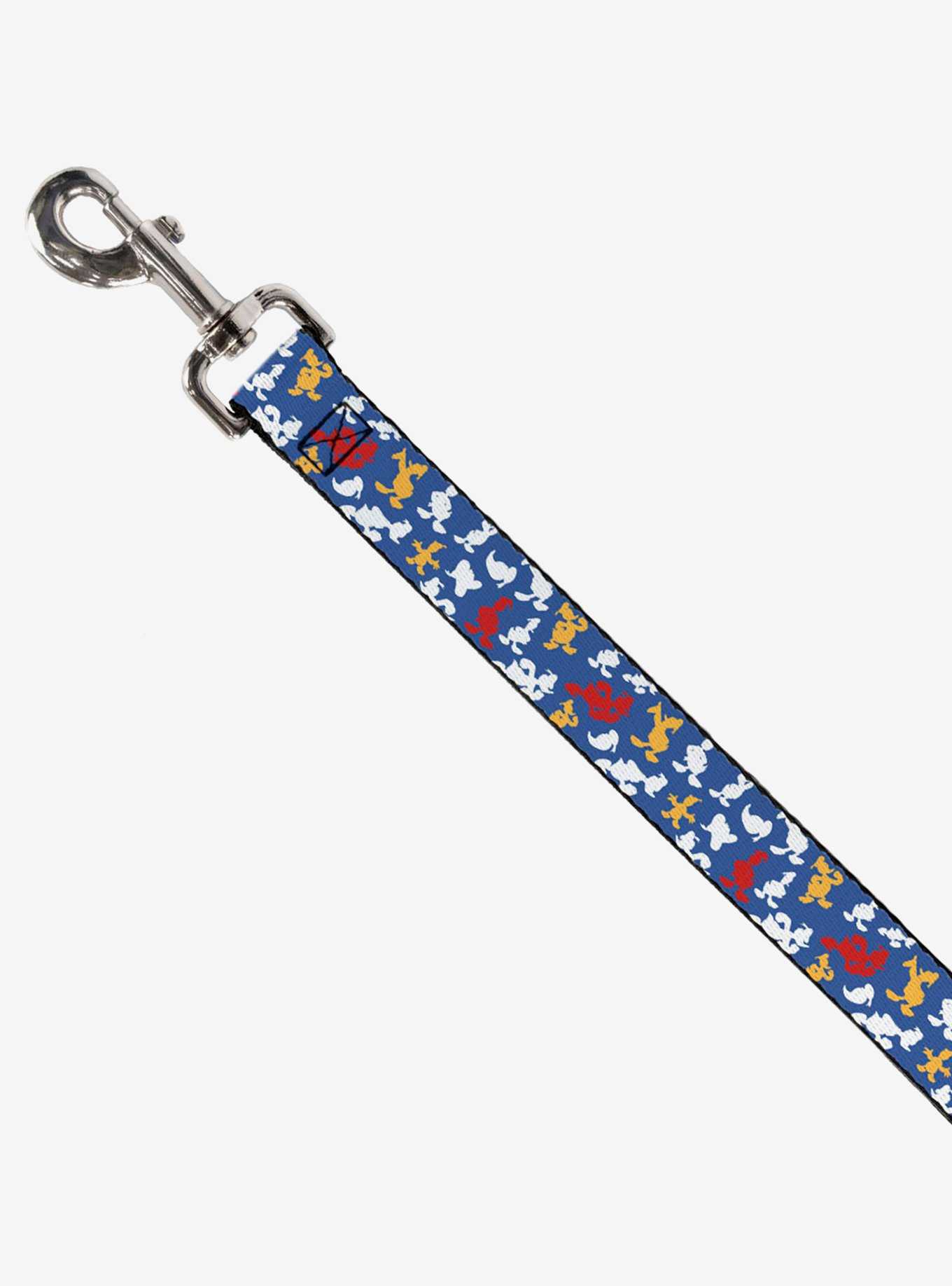 Disney Donald Duck Face Poses Scattered Blue White Red Yellow Dog Leash 6 Ft, , hi-res
