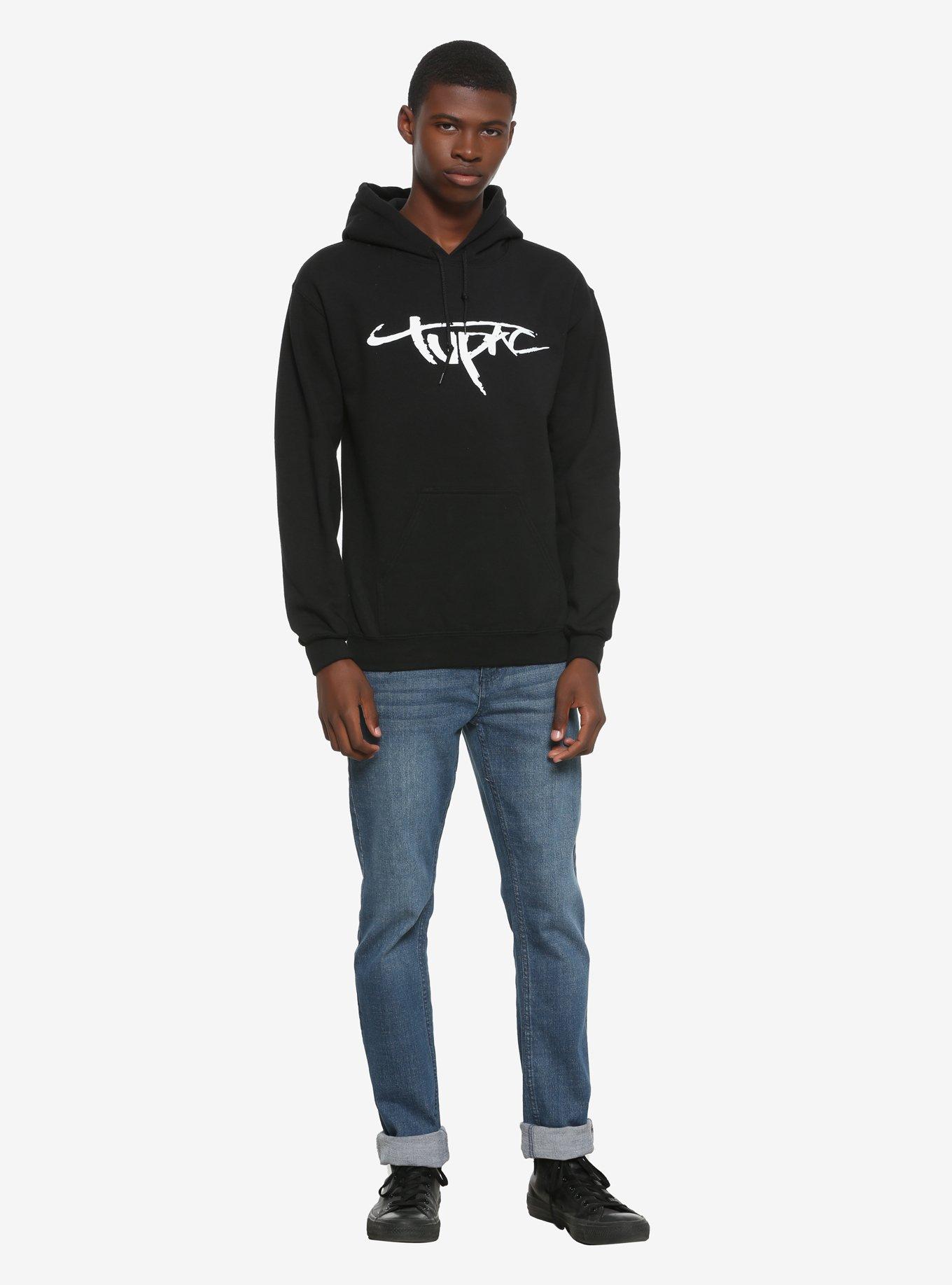 Tupac Prayer Hands Photo Hoodie, BLACK, alternate